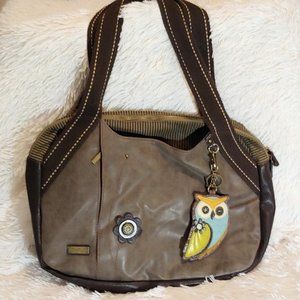 Brown purse with Owl charm